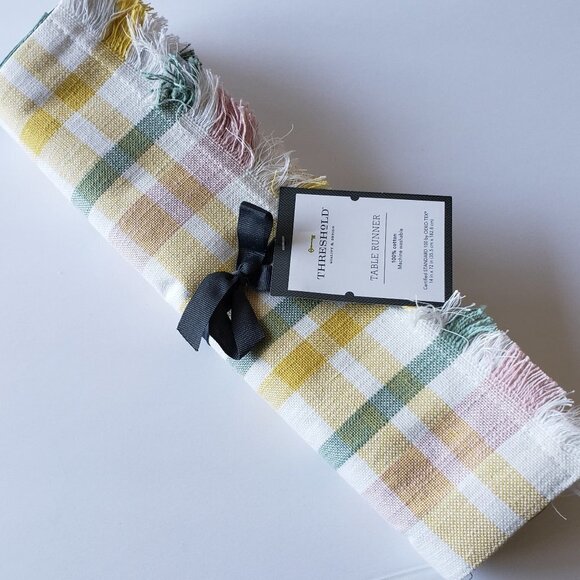 NWT - 72" X 14" Cotton Plaid Table Runner - Picture 4 of 4